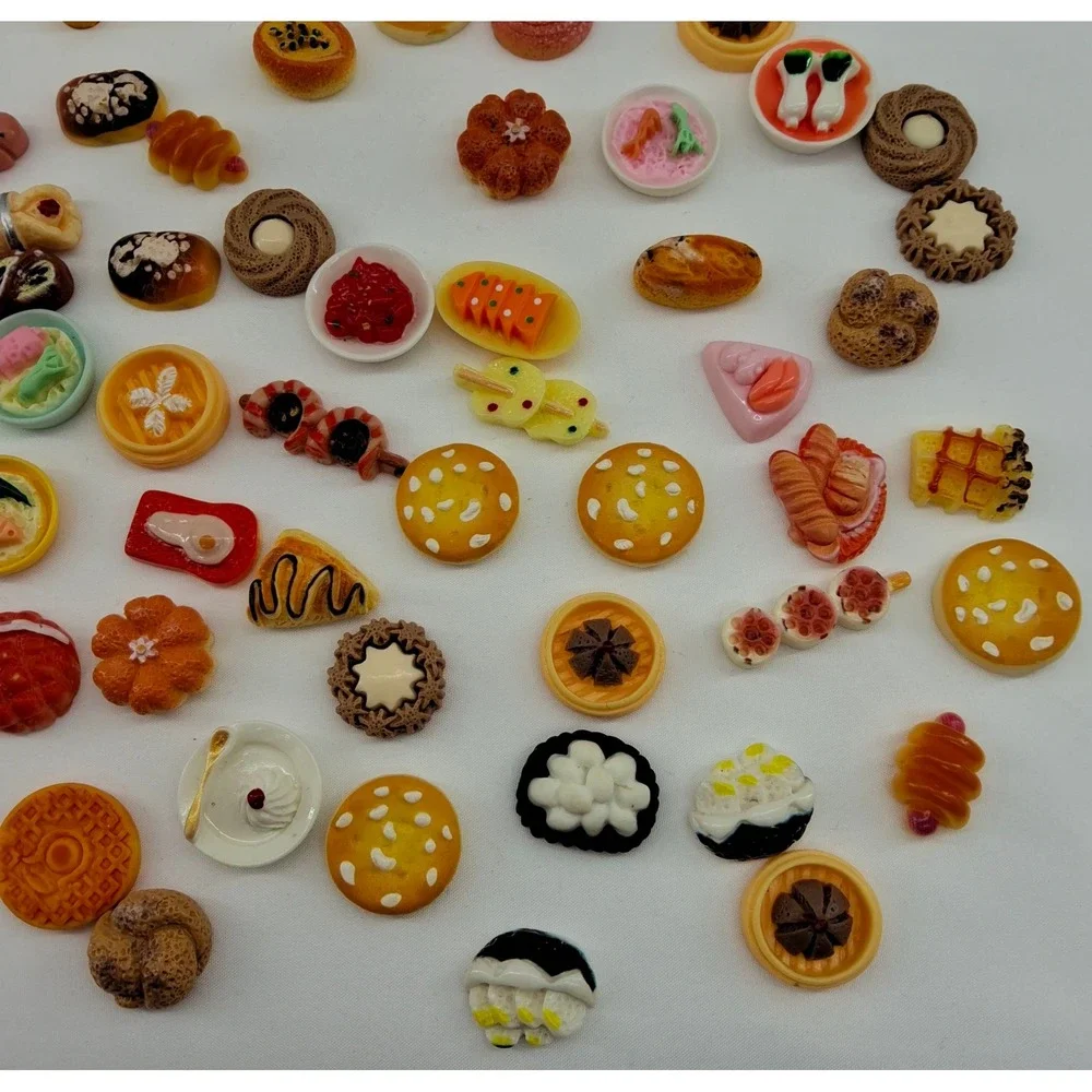 54 Piece Dollhouse Accessories Miniature Food Items Resin Lot Fake Food Pretend